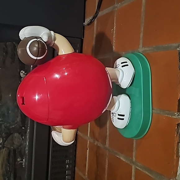 M&M's Red Football-themed Candy Dispenser 1995 Collectible - Picture 2 of 2